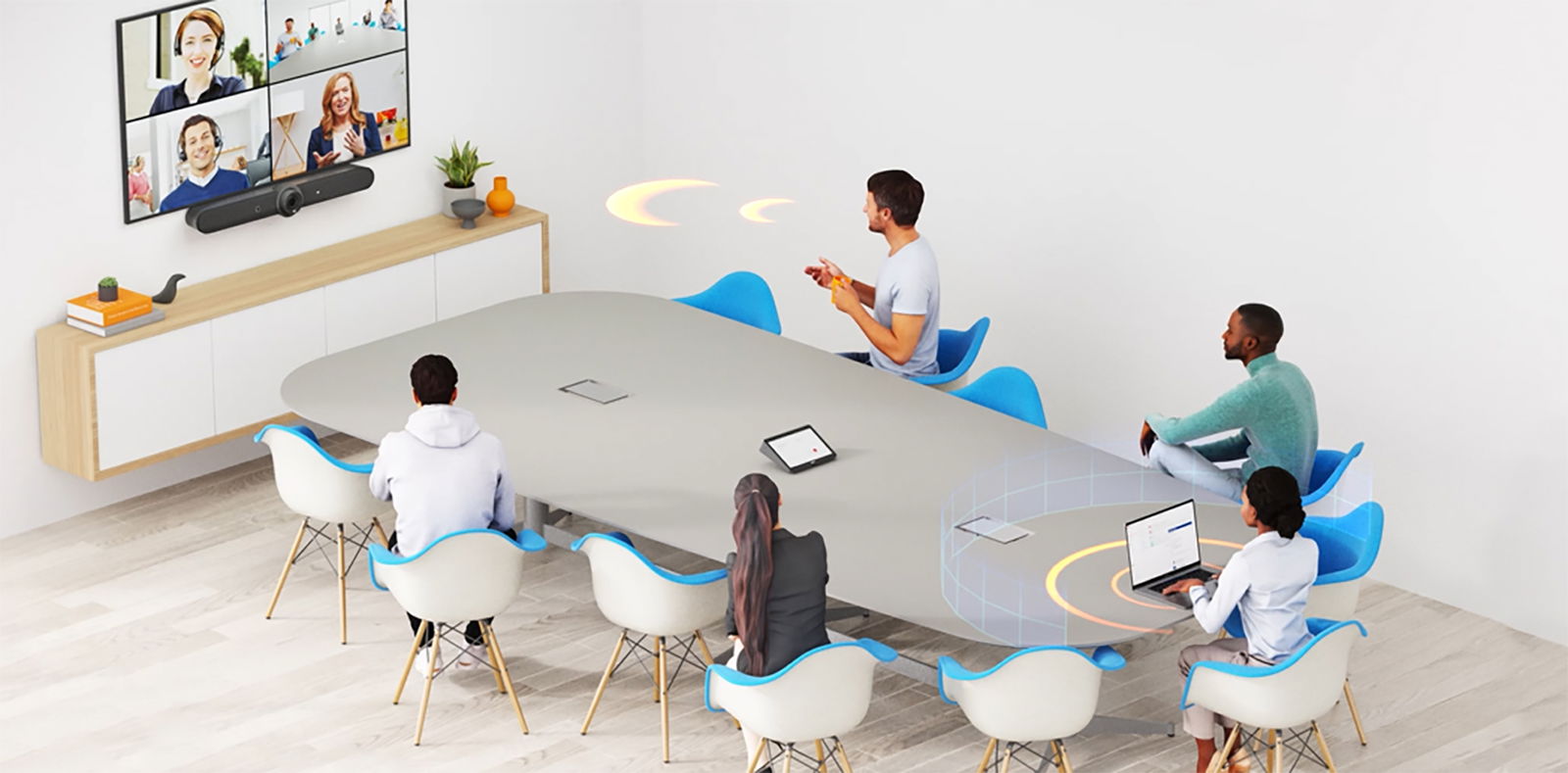 L'image représente "Digital Workplace : Définitions, Tendances, Solutions..." par Wipple - Vous allez aimer vos salles de réunion.