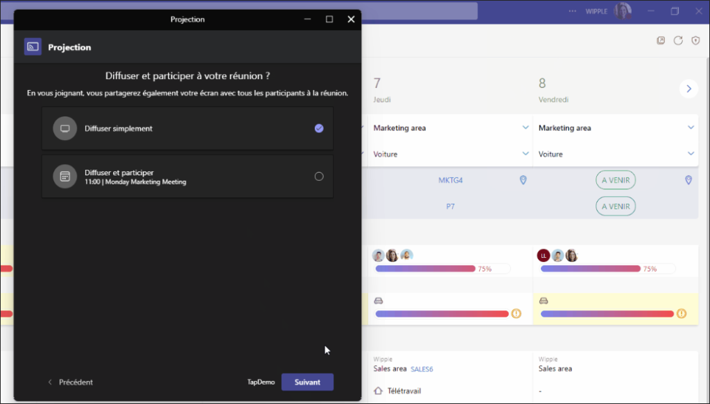 L'image représente "Teams Cast arrive sur PC ! Encore des progrès à faire, mais ça va révolutionner l'expérience Teams Room !" par Wipple - Vous allez aimer vos salles de réunion.